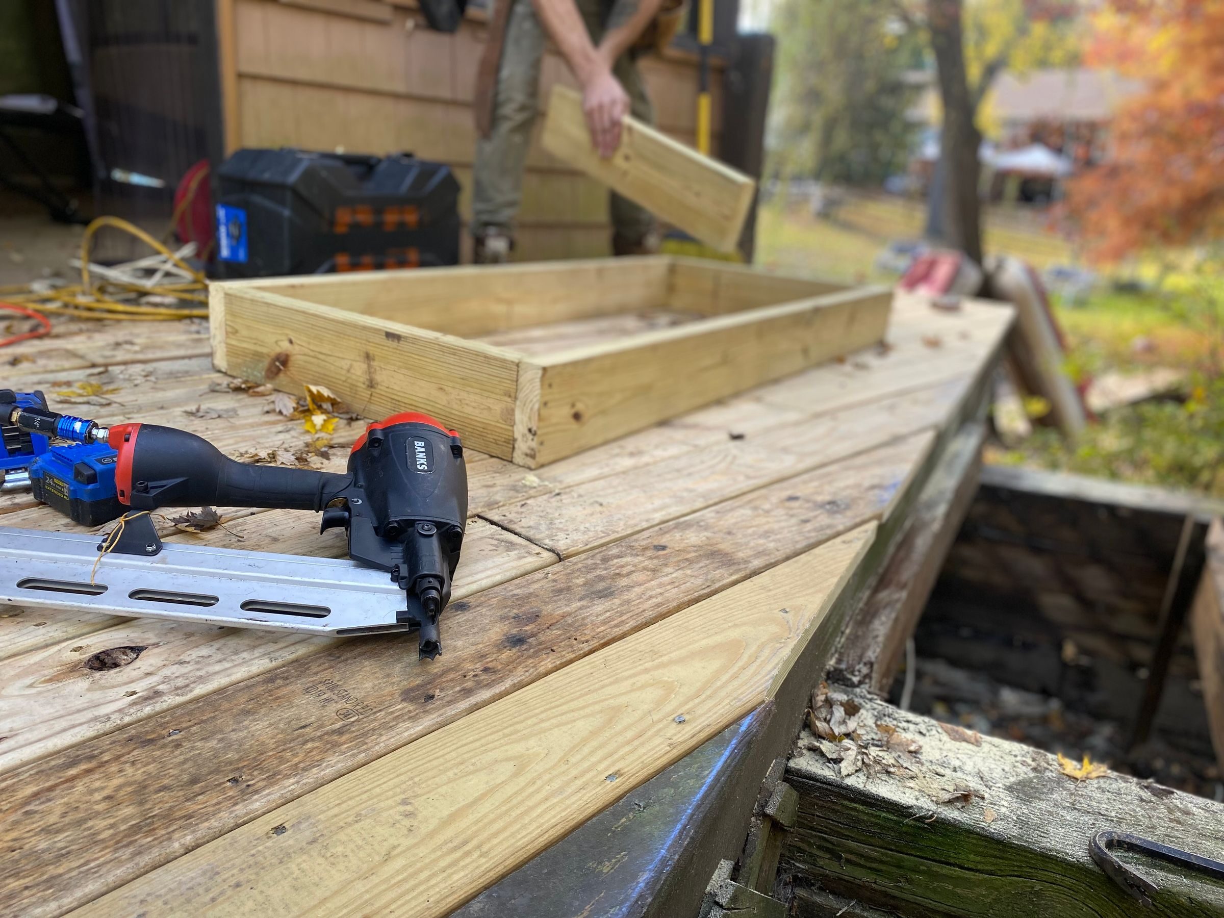 Deck work in progress, illustrative
